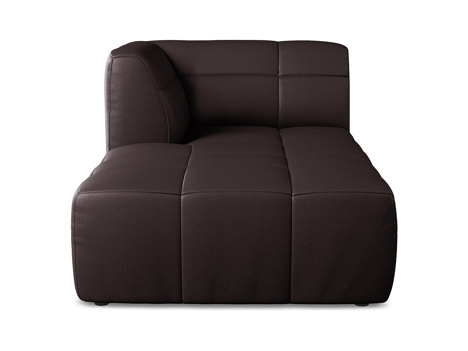 Chaise longue met hoek links van pruim kunstleer - ALOHA