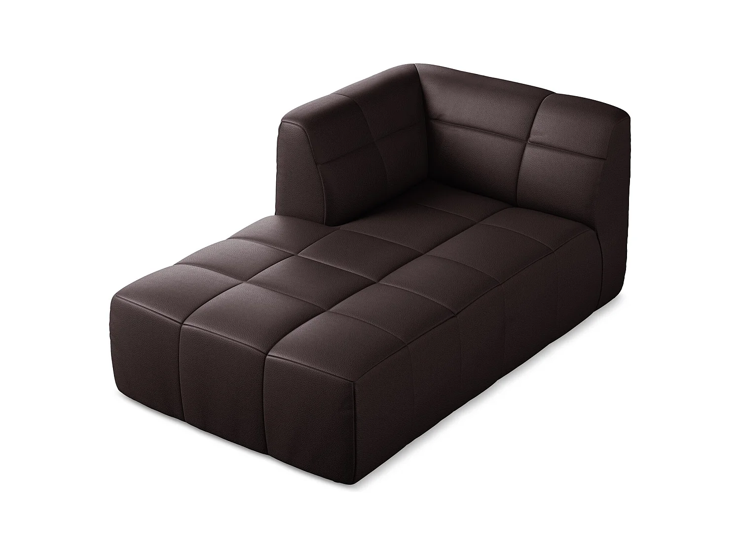 Chaise longue met hoek links van pruim kunstleer - ALOHA