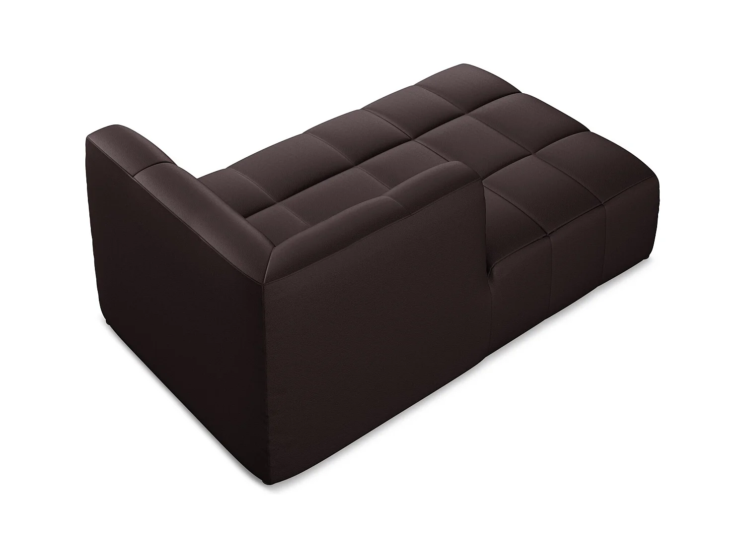 Chaise longue met hoek links van pruim kunstleer - ALOHA