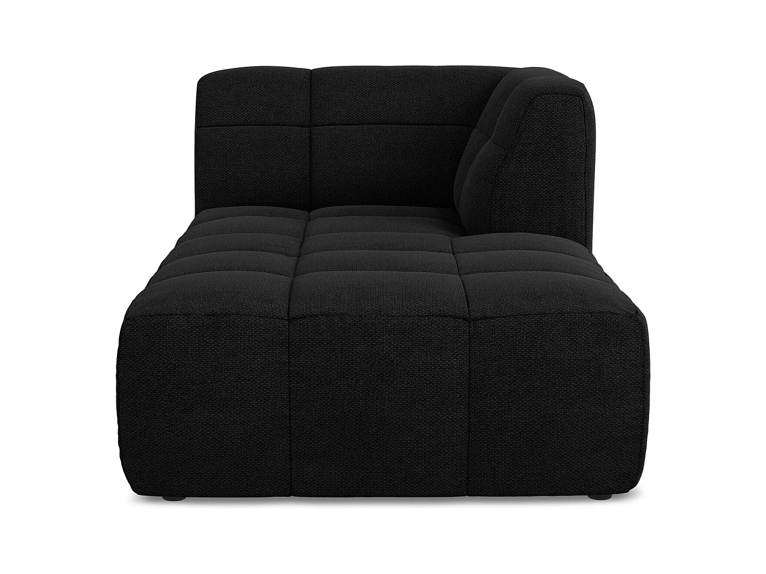 Méridienne droite en tissu bouclette - noir - ALOHA