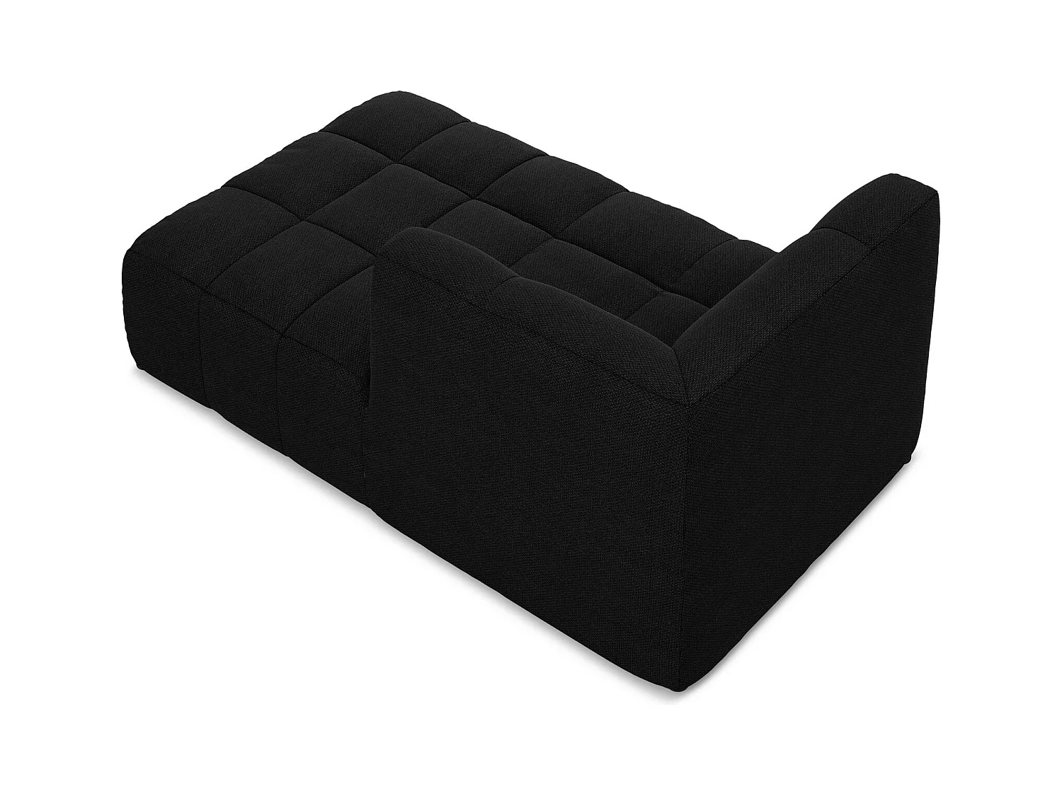 Méridienne droite en tissu bouclette - noir - ALOHA