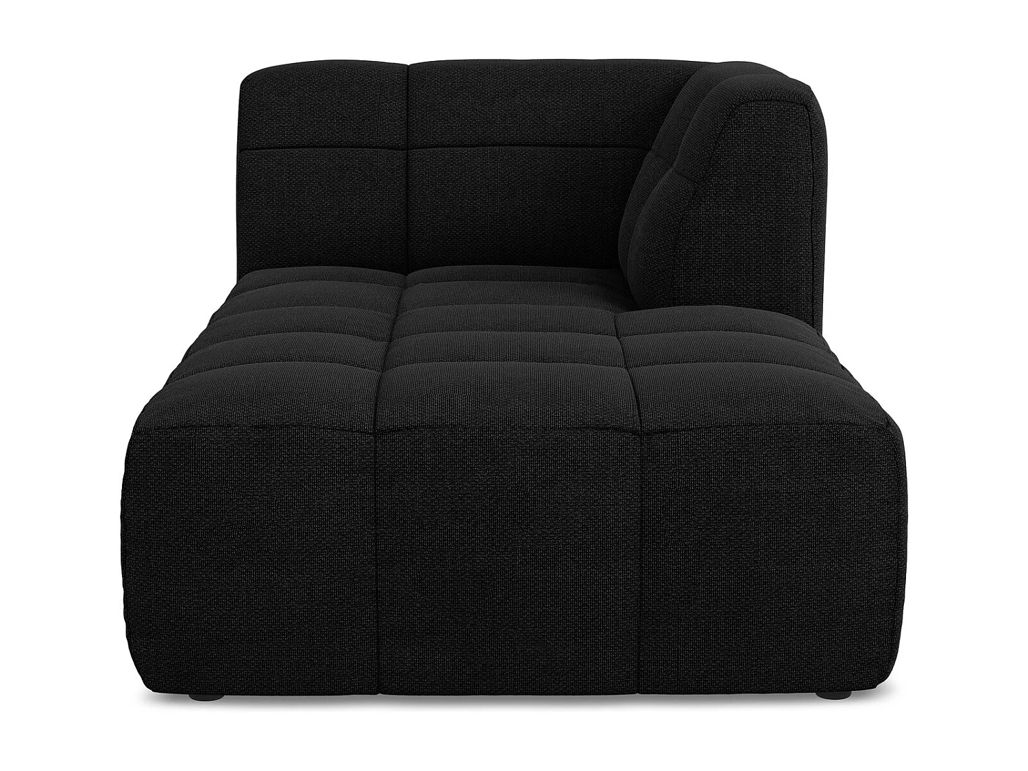 Méridienne droite en tissu bouclette - noir - ALOHA