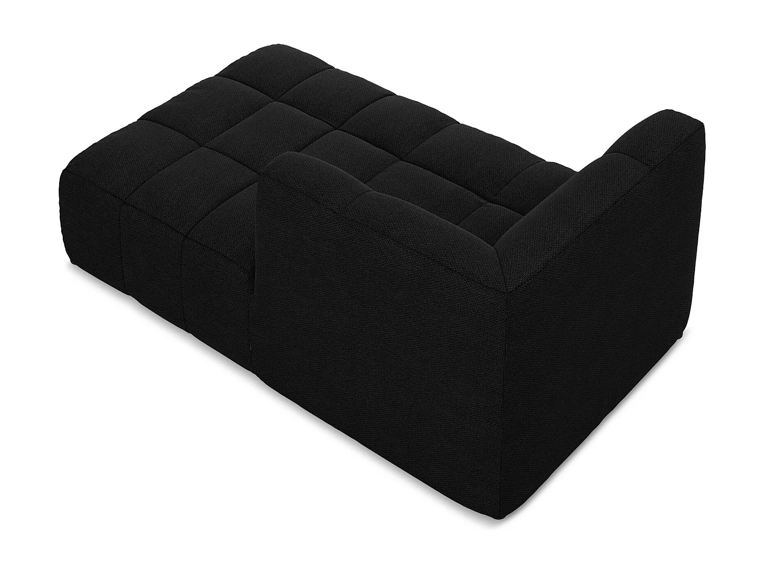 Méridienne droite en tissu bouclette - noir - ALOHA