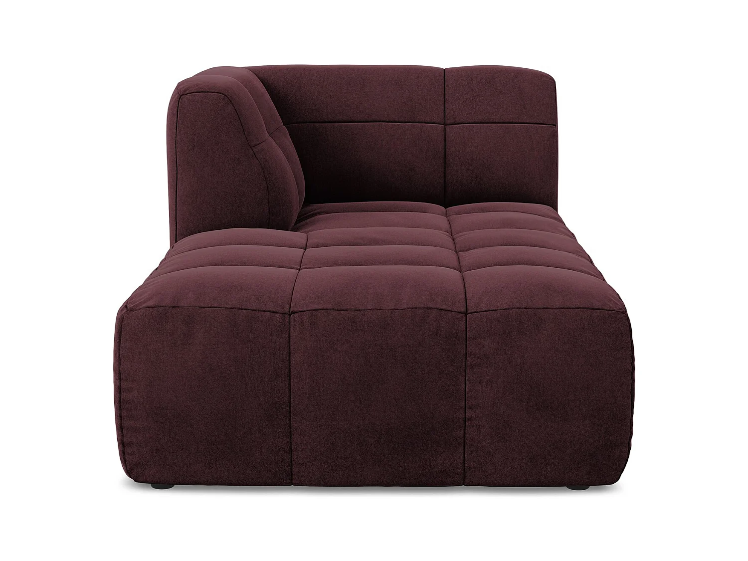 Chaise longue met hoek links van bourgondië velours - ALOHA