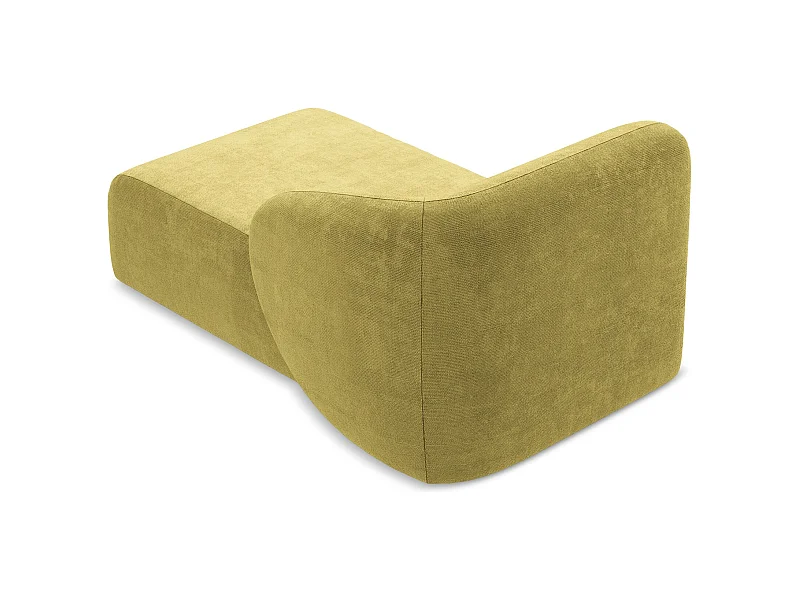 Szezlong prawostronny - z tkaniny szenilowej - limonkowy - LANI