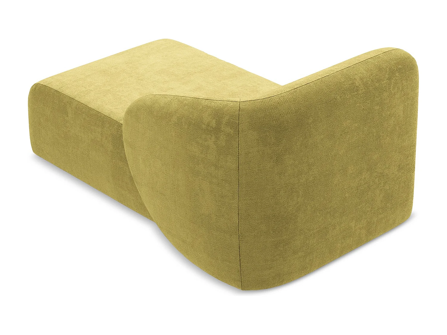 Méridienne droite en tissu chenille - vert citron - LANI