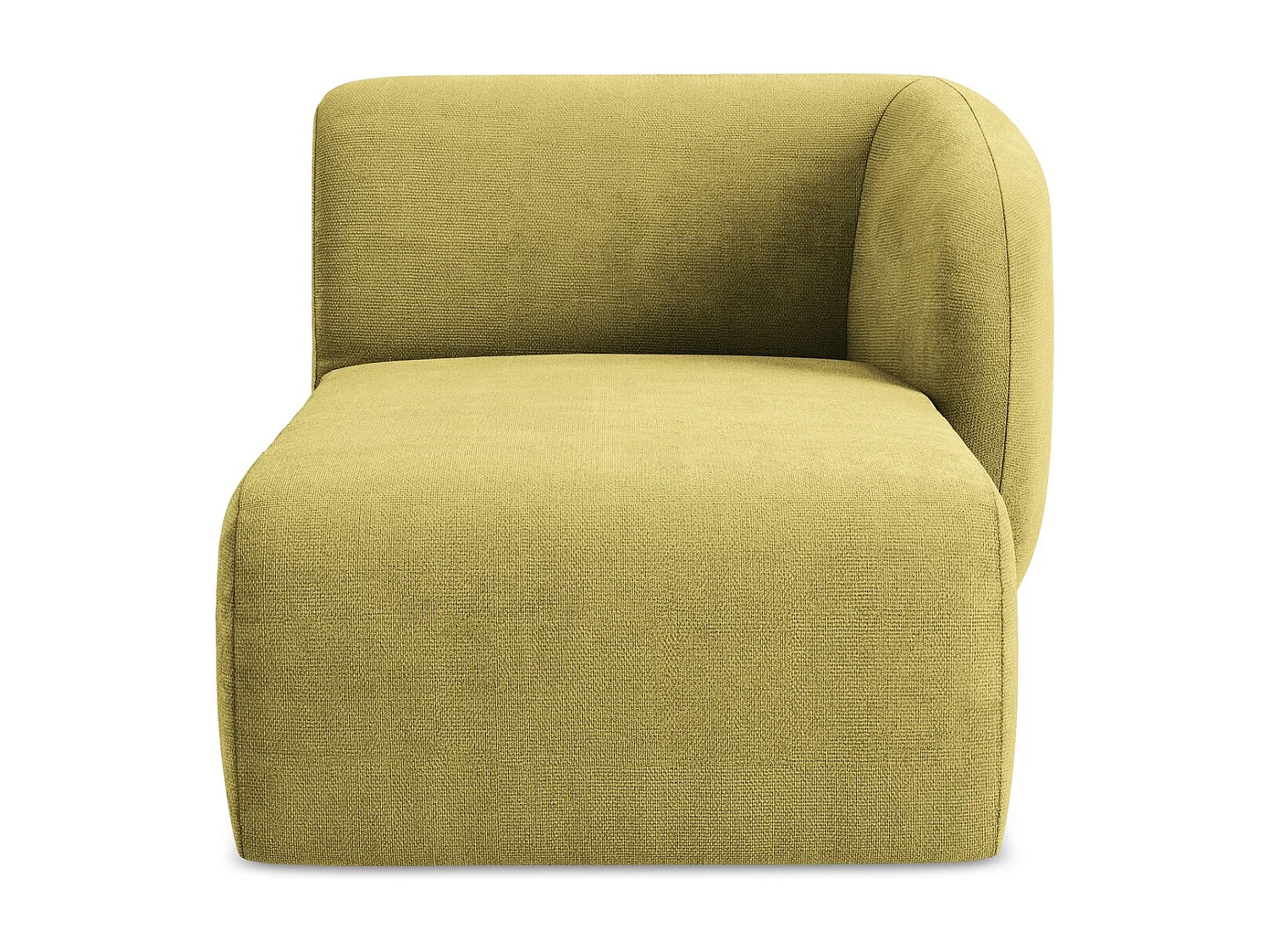 Méridienne droite en tissu chenille - vert citron - LANI