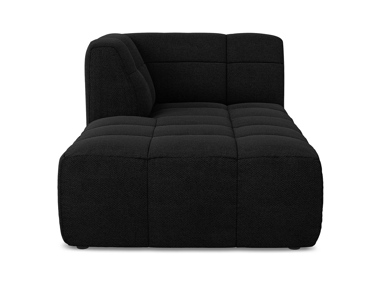 Méridienne gauche en tissu bouclette - noir - ALOHA