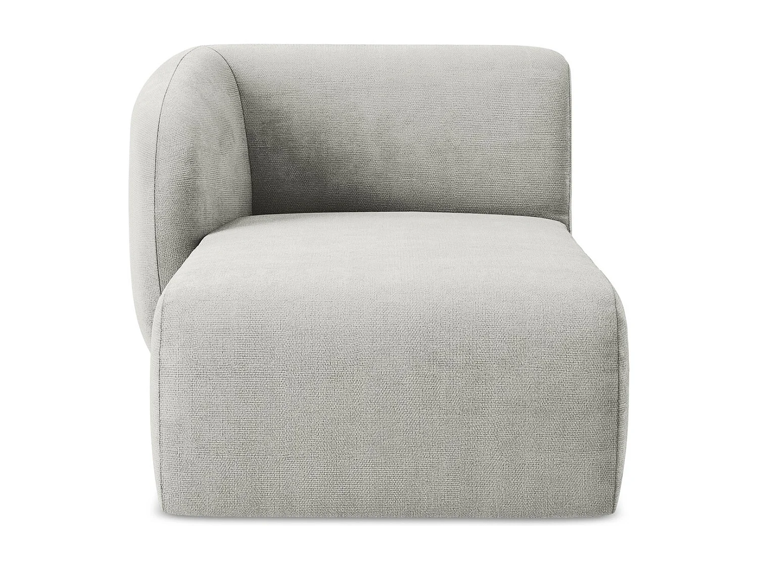 Chaise longue esquerdo em tecido chenille cinza claro - LANI