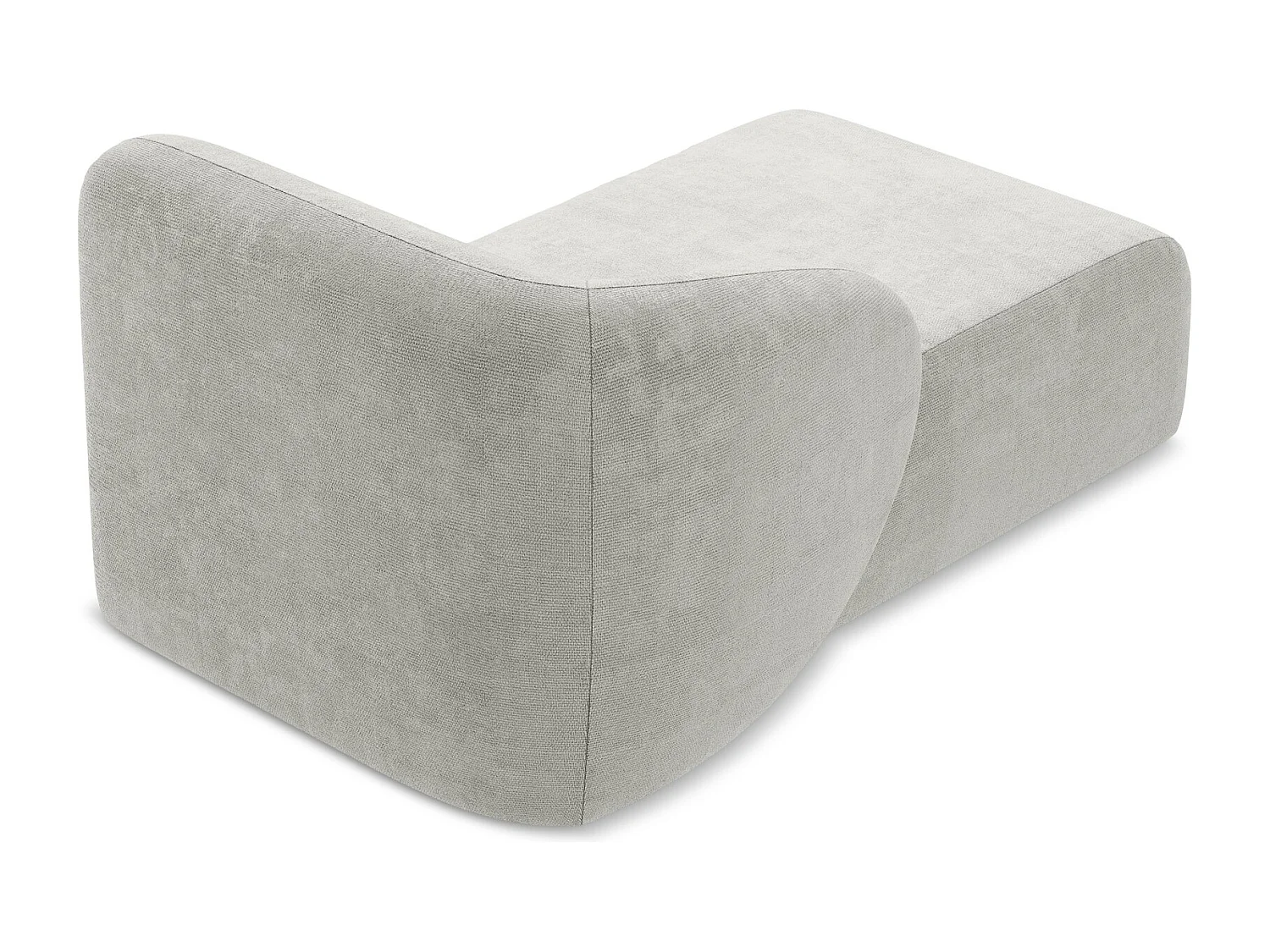 Chaise longue esquerdo em tecido chenille cinza claro - LANI