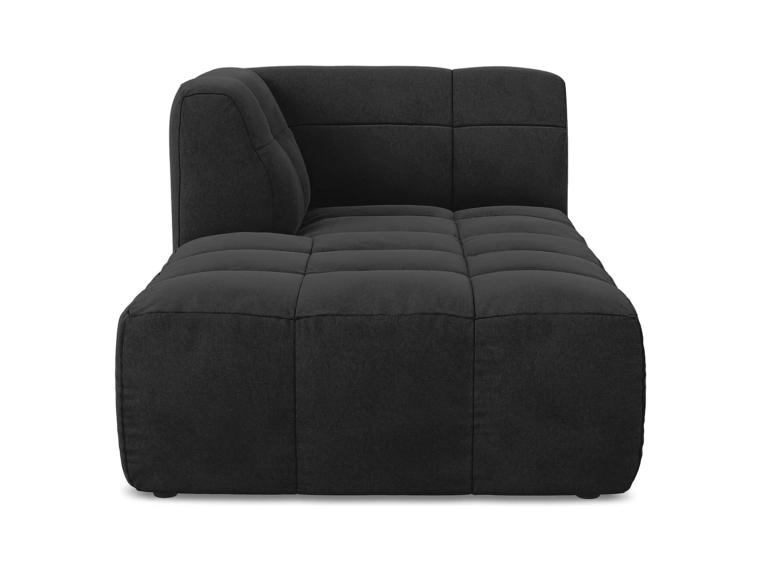 Szezlong lewostronny - z tkaniny welwetowej - czarny - ALOHA