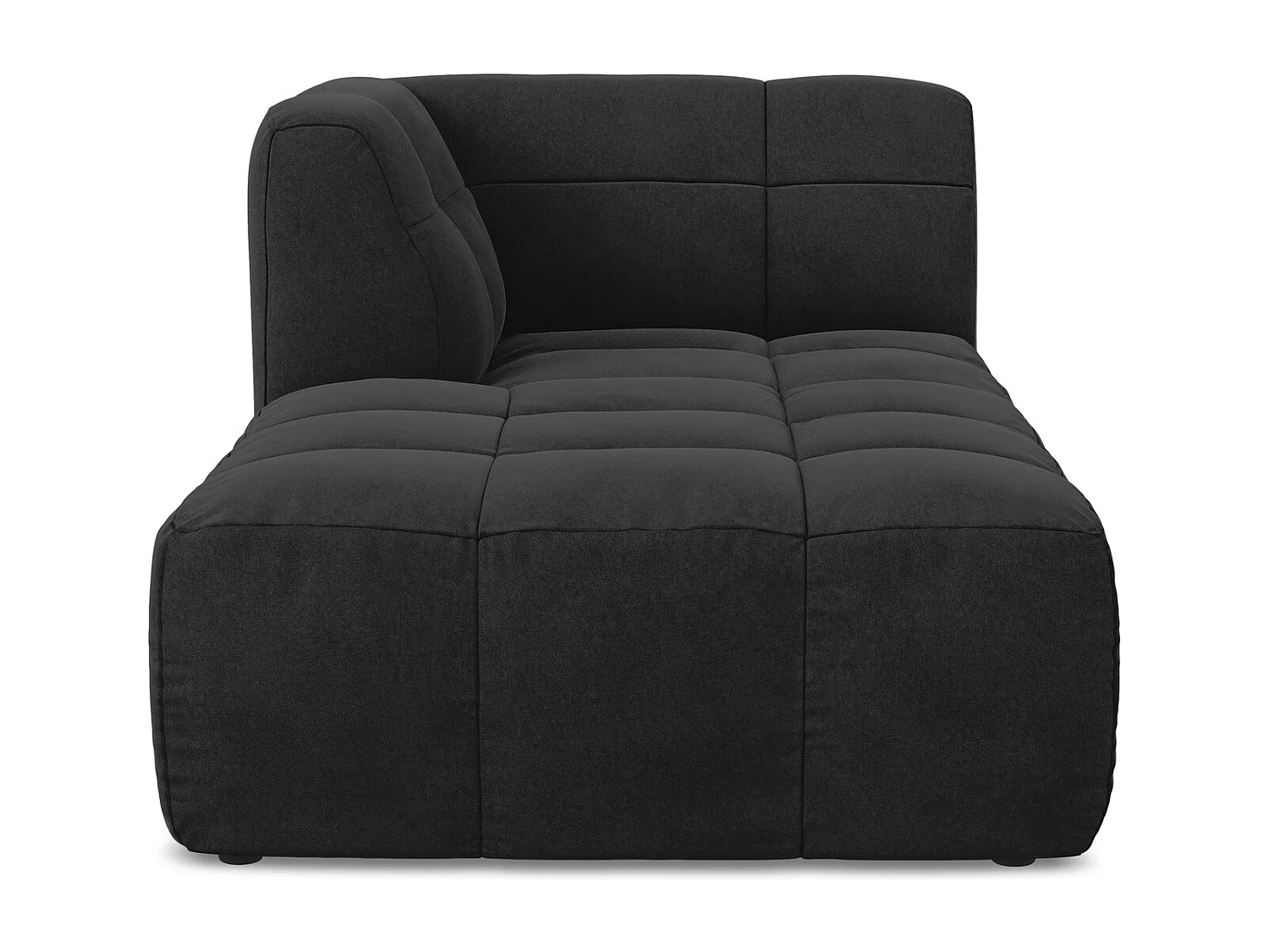 Méridienne gauche en velours - noir - ALOHA