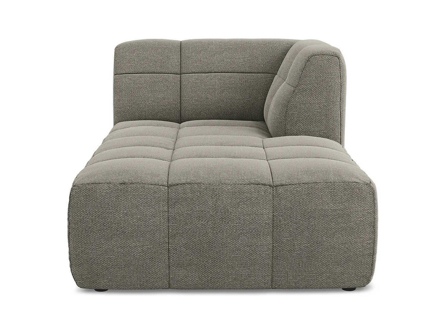 Méridienne droite en tissu bouclette - gris - ALOHA