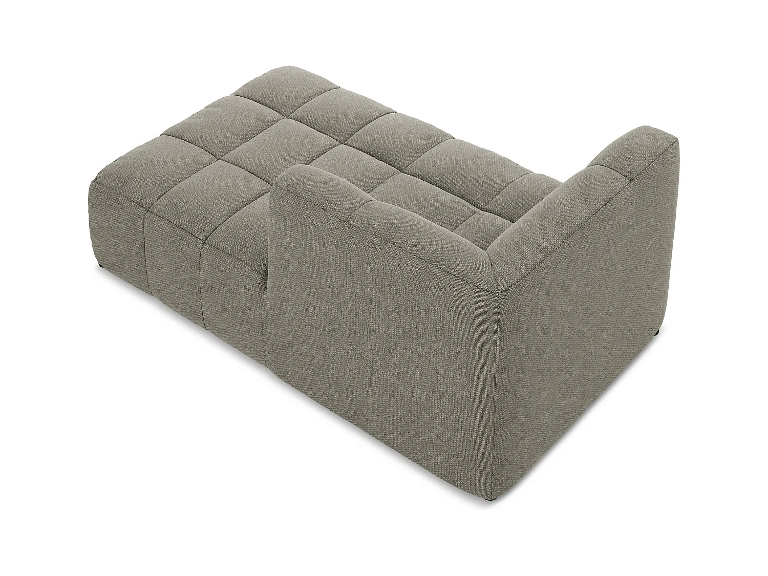 Méridienne droite en tissu bouclette - gris - ALOHA