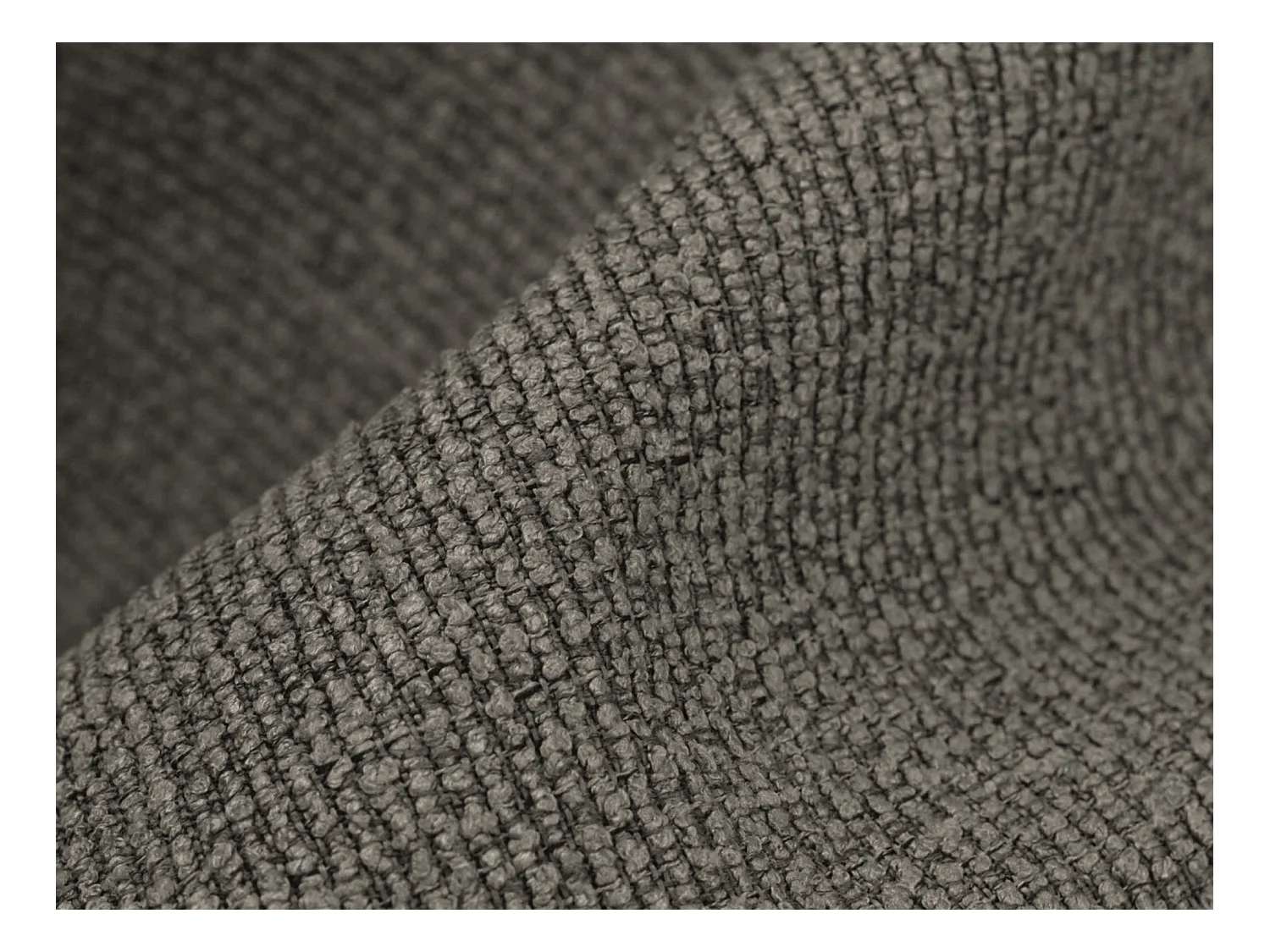 Méridienne droite en tissu bouclette - gris - ALOHA