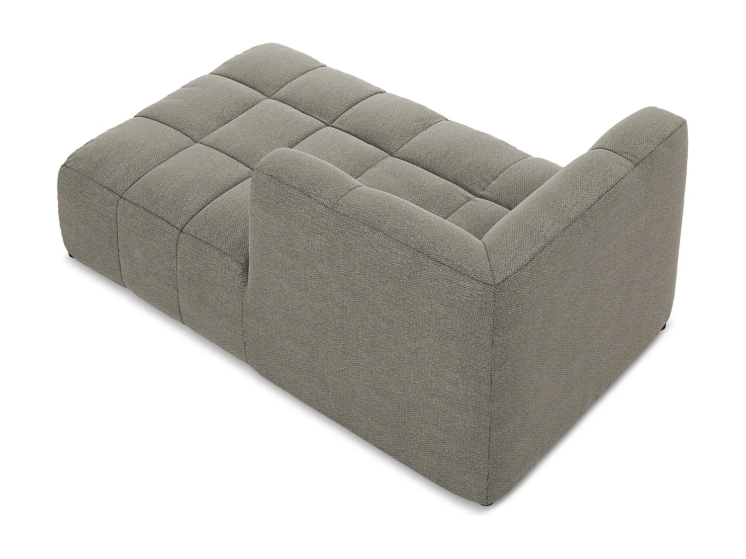 Méridienne droite en tissu bouclette - gris - ALOHA