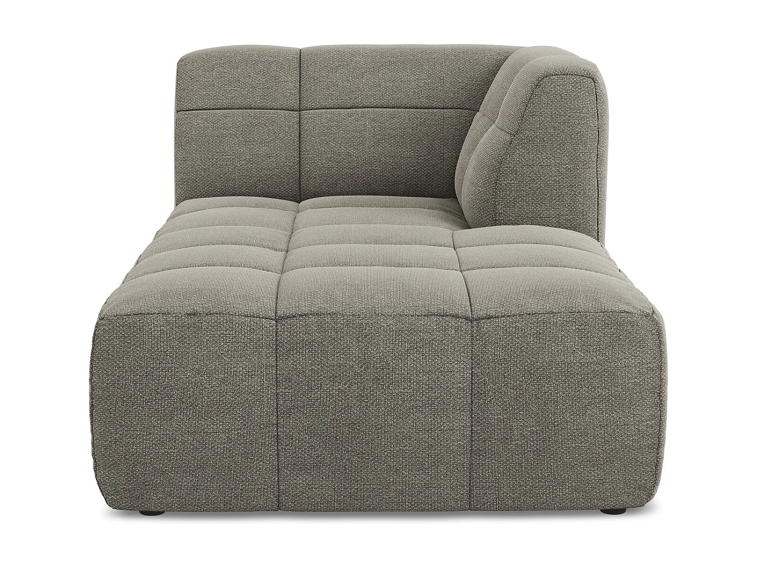 Méridienne droite en tissu bouclette - gris - ALOHA