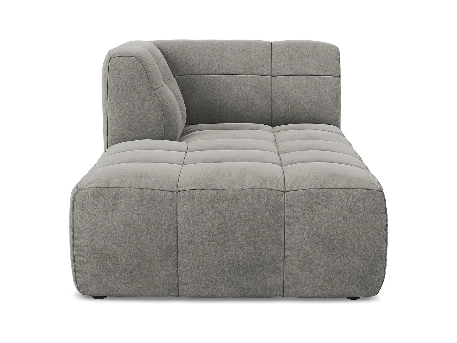 Chaise longue met hoek links van grijs velours - ALOHA