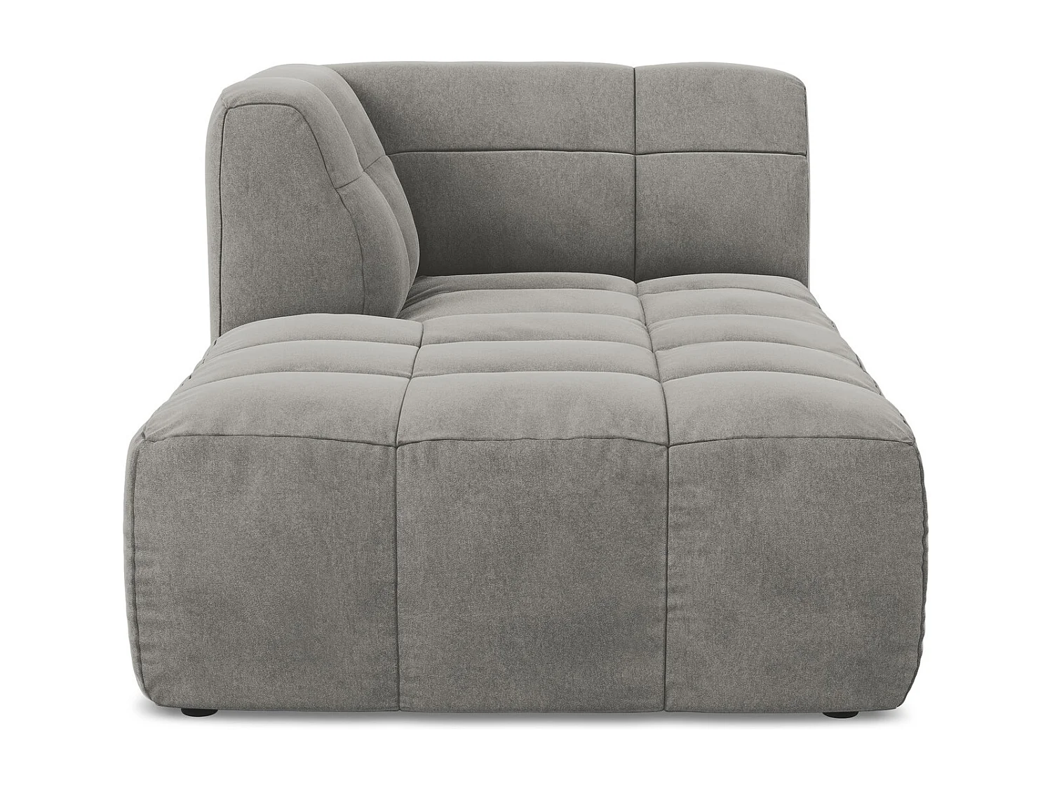 Chaise longue met hoek links van grijs velours - ALOHA