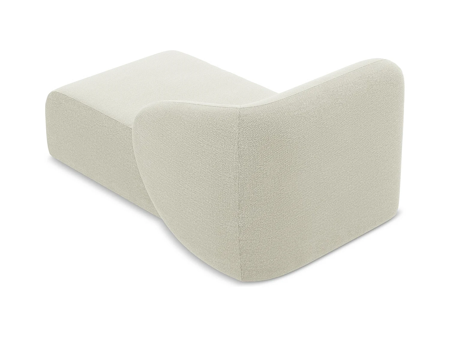 Méridienne droite en tissu bouclette - sable - LANI
