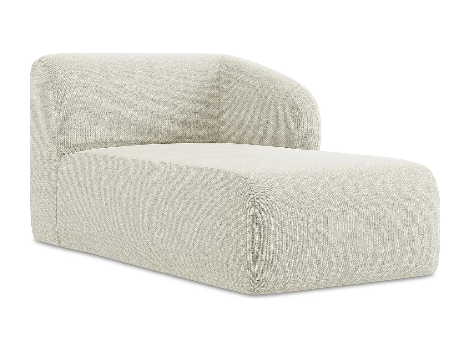 Méridienne droite en tissu bouclette - sable - LANI