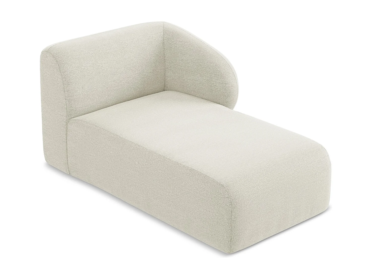 Méridienne droite en tissu bouclette - sable - LANI