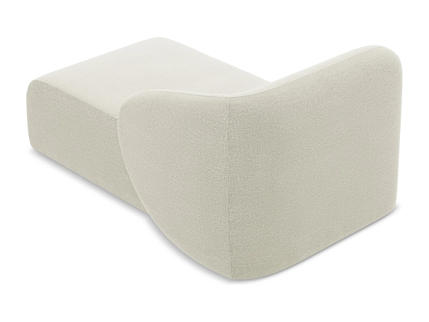 Méridienne droite en tissu bouclette - sable - LANI