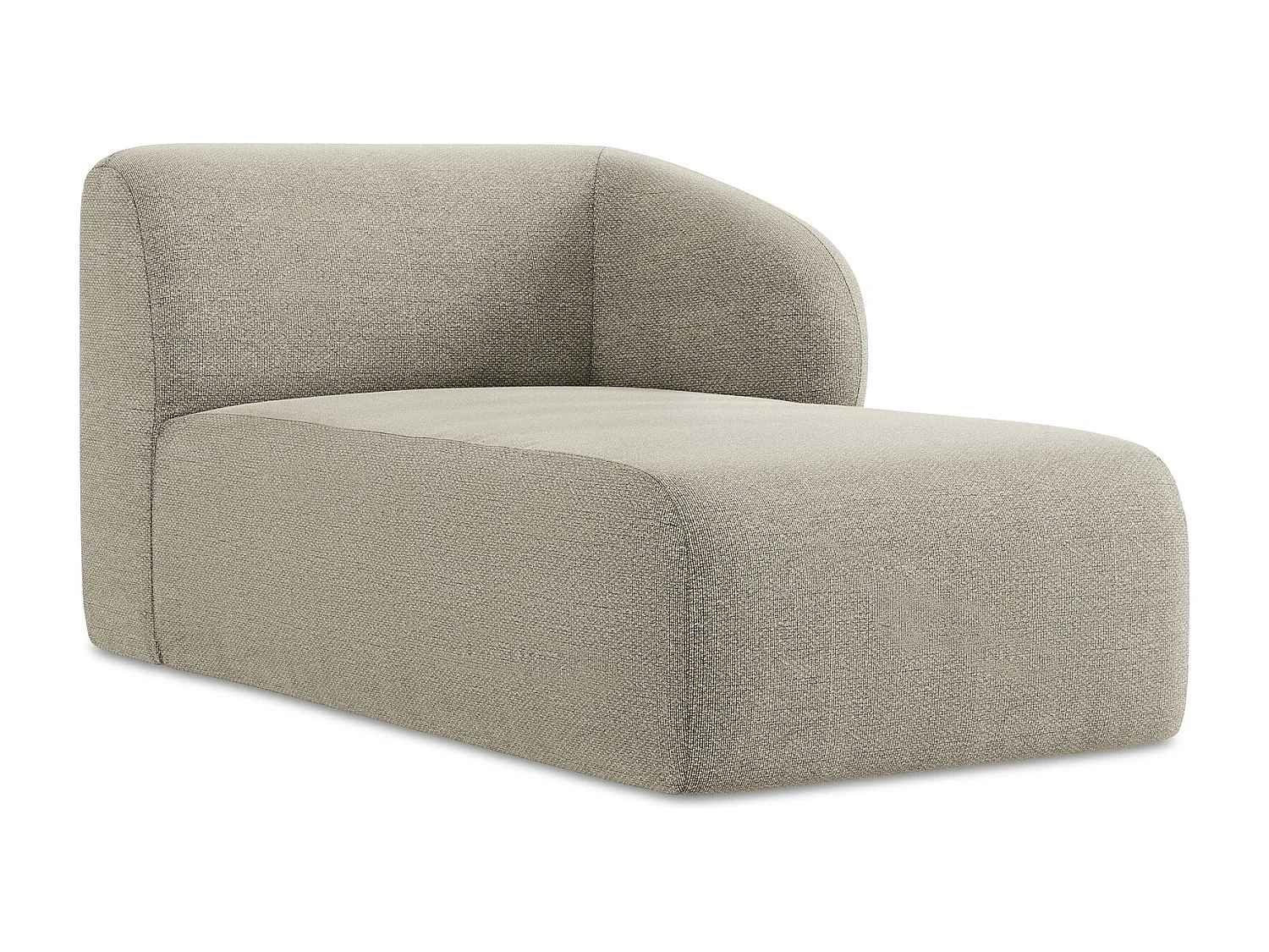 Méridienne droite en tissu bouclette - taupe - LANI