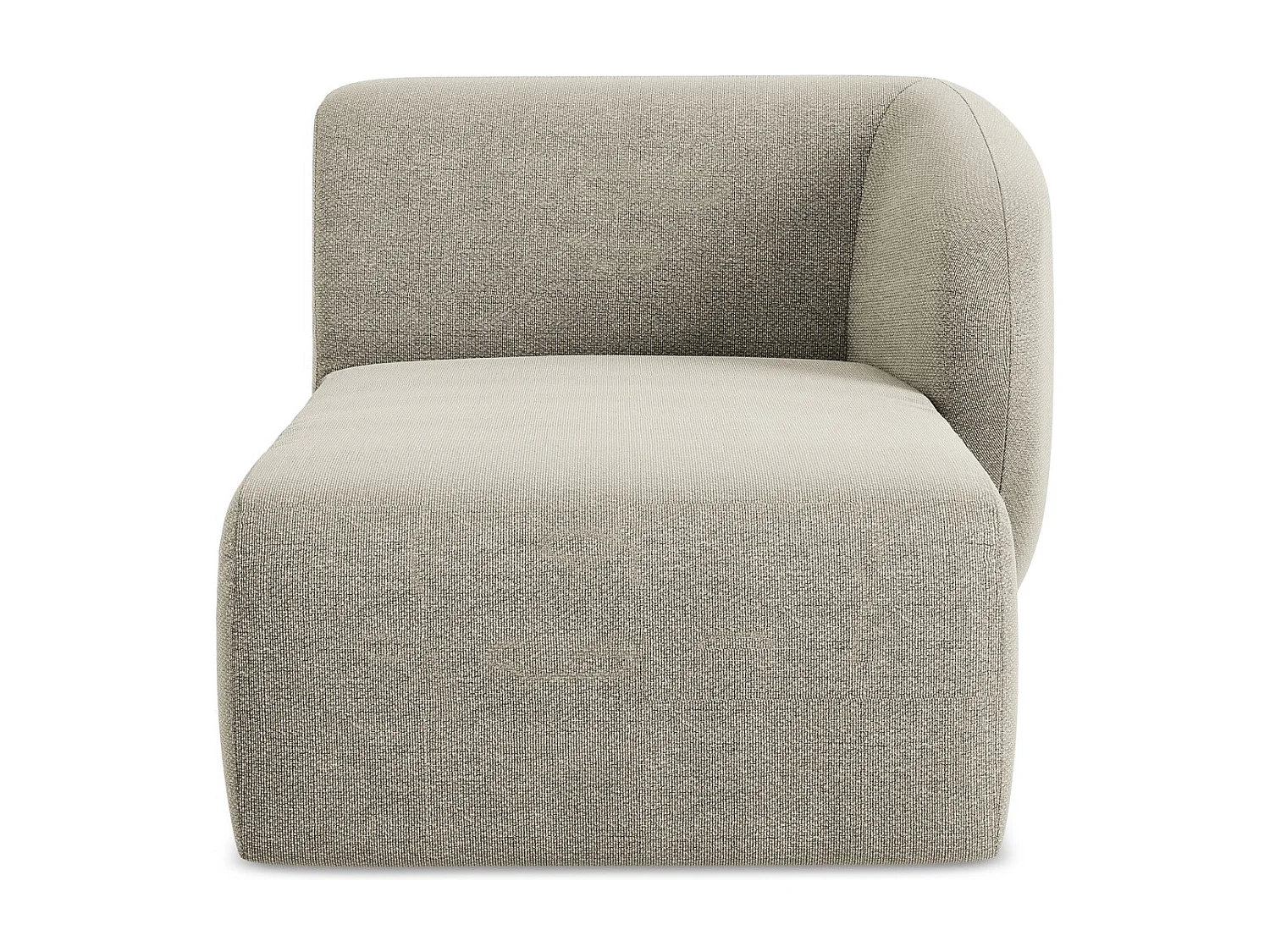 Méridienne droite en tissu bouclette - taupe - LANI