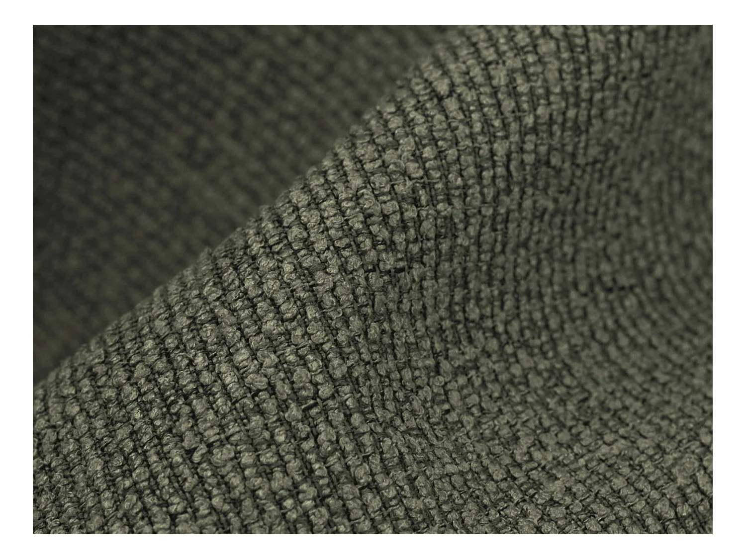 Méridienne droite en tissu bouclette - olive - ALOHA