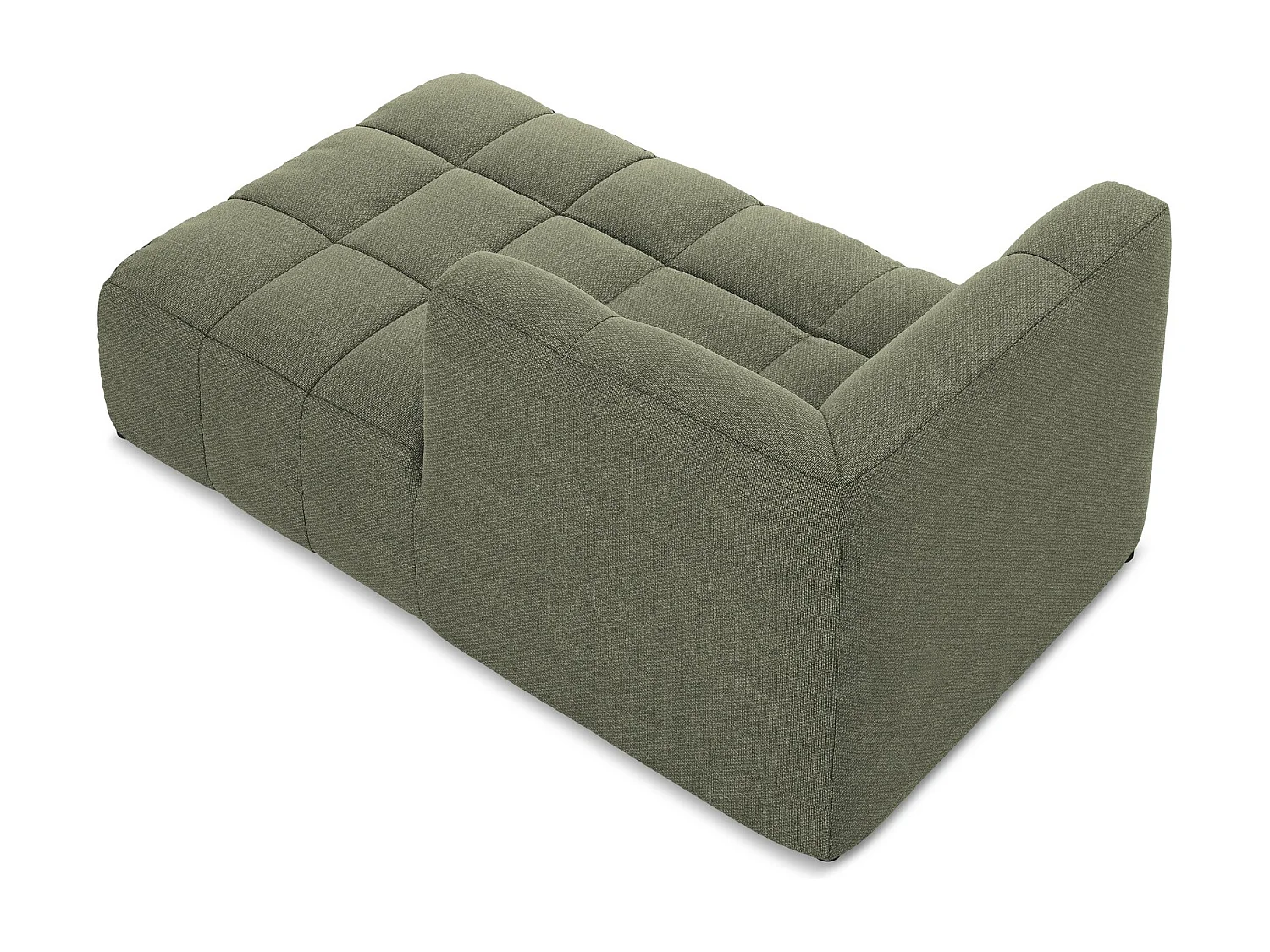 Méridienne droite en tissu bouclette - olive - ALOHA