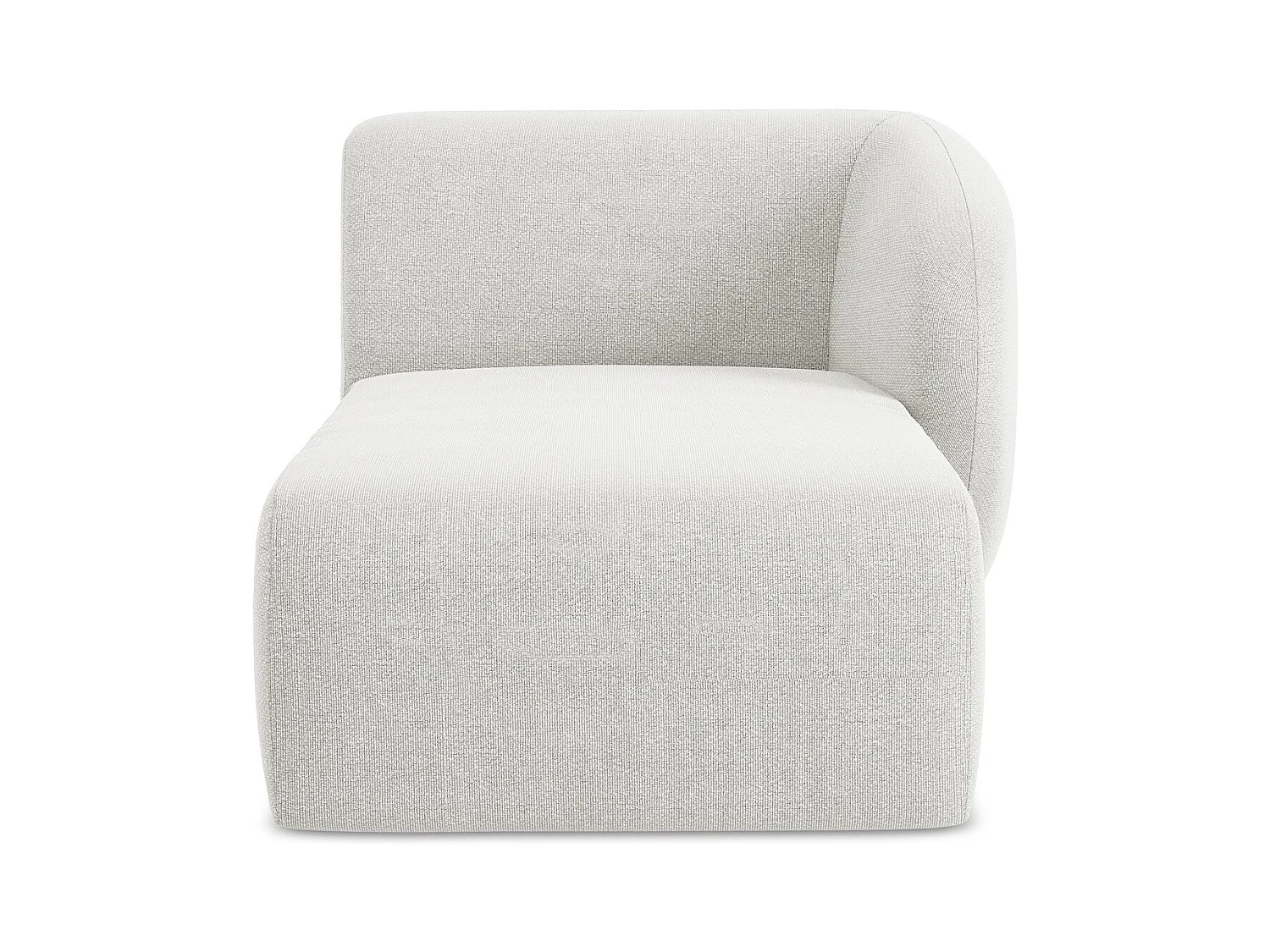 Chaise longue met hoek rechts van wit bouclé - LANI