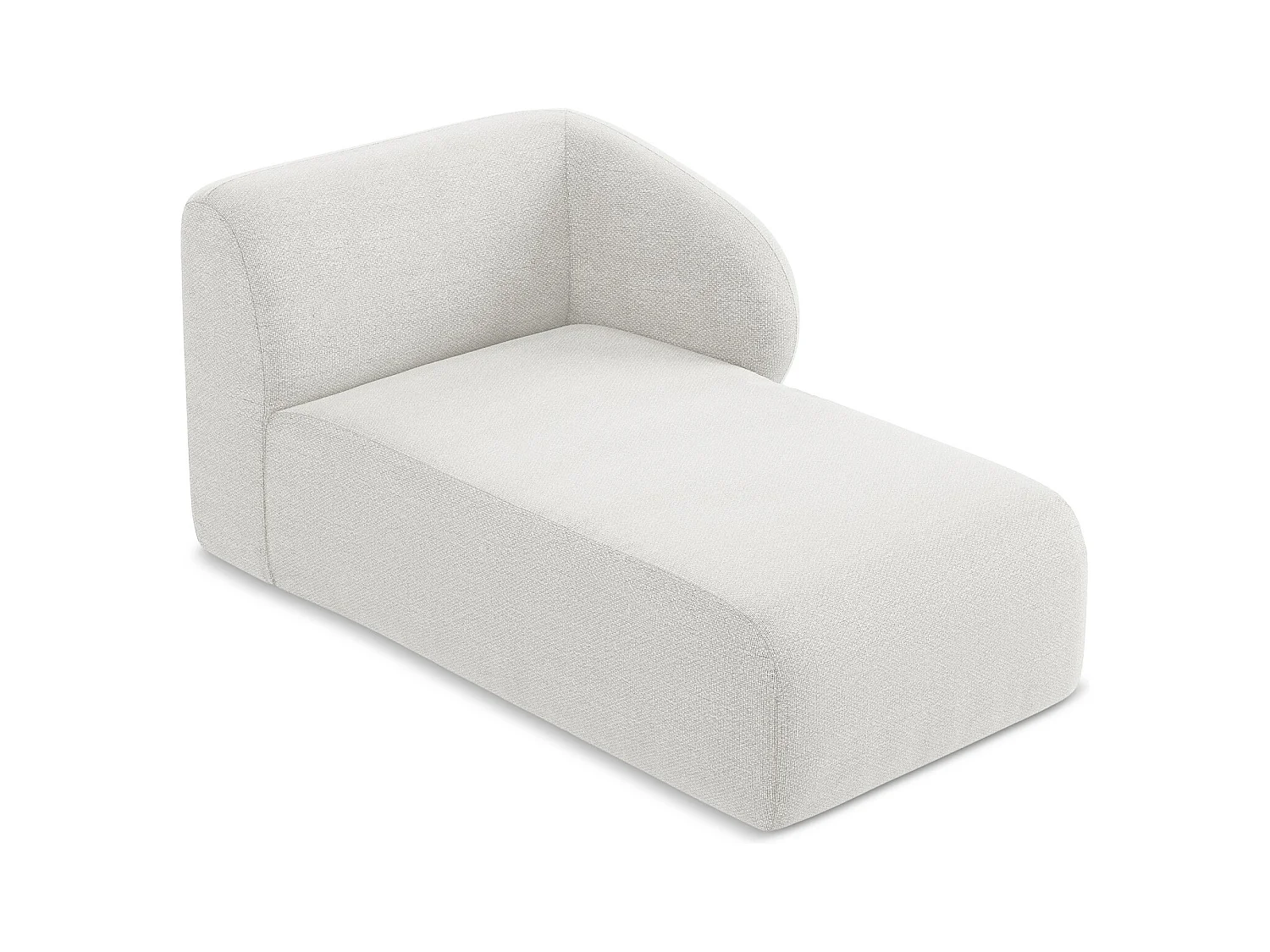 Chaise longue met hoek rechts van wit bouclé - LANI