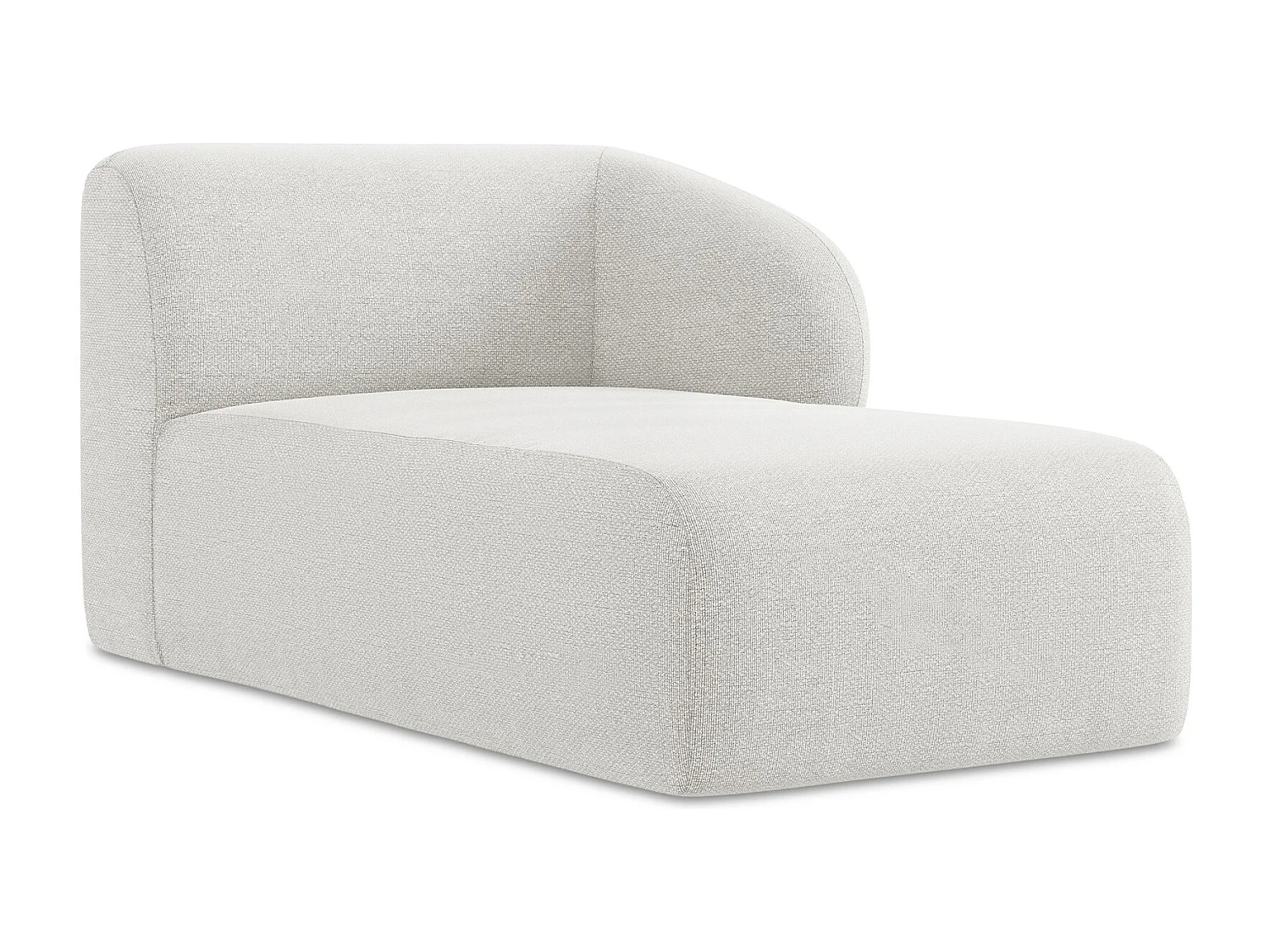 Méridienne droite en tissu bouclette - blanc - LANI