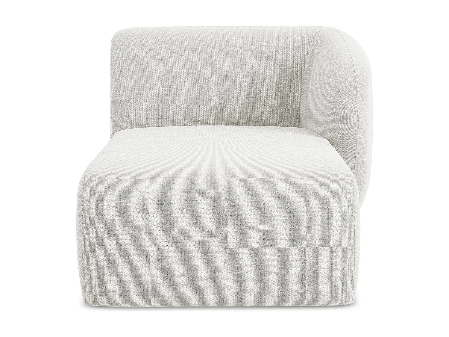 Méridienne droite en tissu bouclette - blanc - LANI