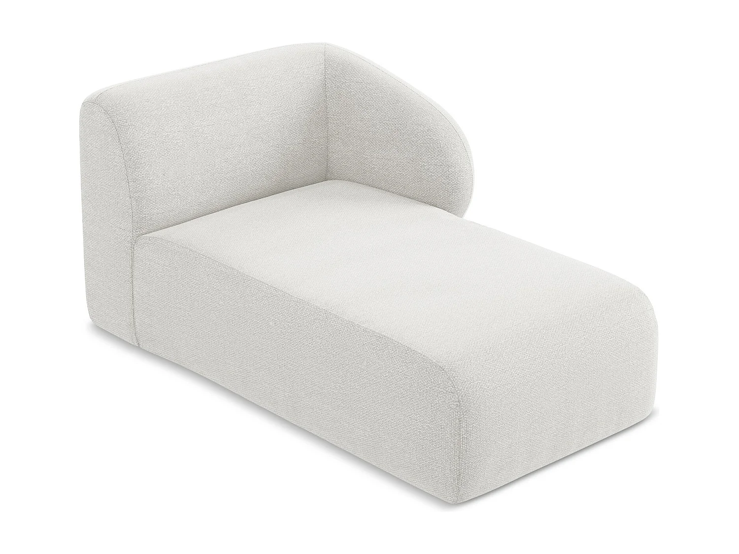 Méridienne droite en tissu bouclette - blanc - LANI