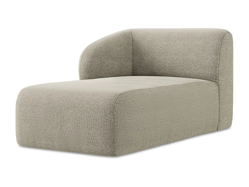Chaise longue met hoek links van taupe bouclé - LANI