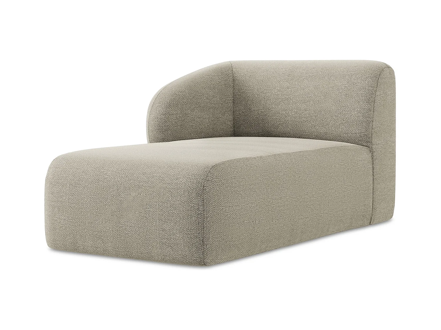 Méridienne gauche en tissu bouclette - taupe - LANI