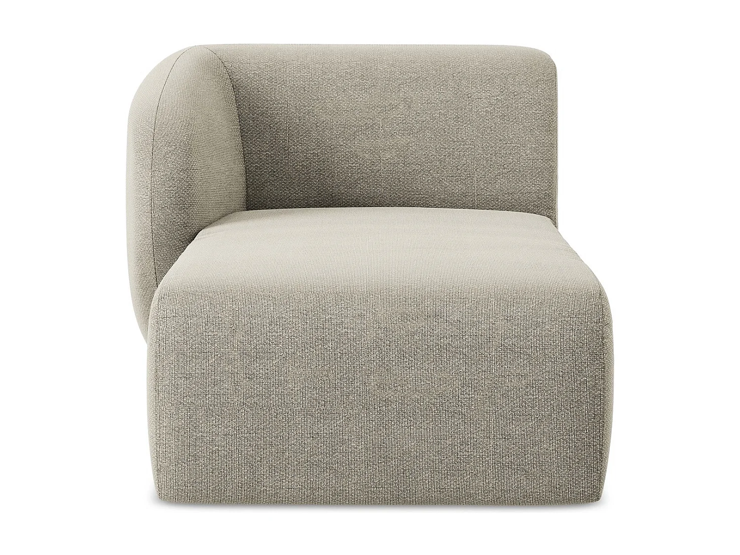 Méridienne gauche en tissu bouclette - taupe - LANI