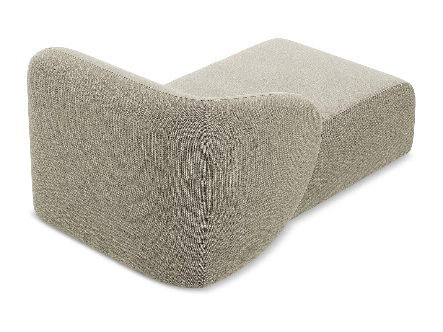 Méridienne gauche en tissu bouclette - taupe - LANI