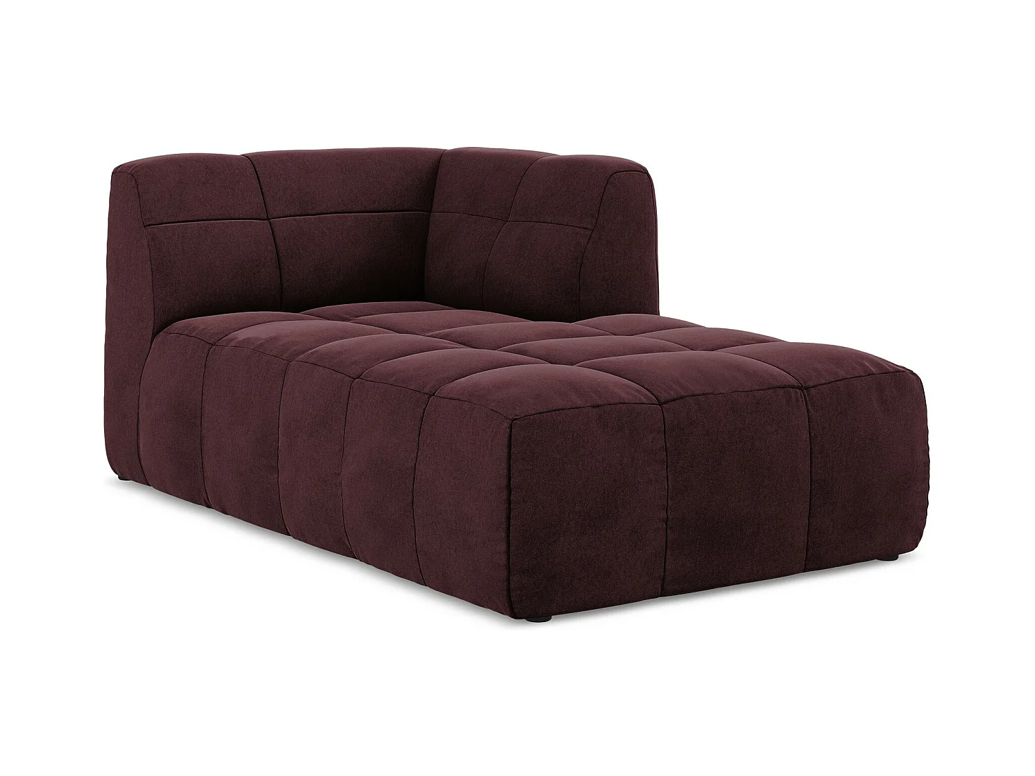 Modular - Recamiere Rechts - Samt - Burgund - ALOHA
