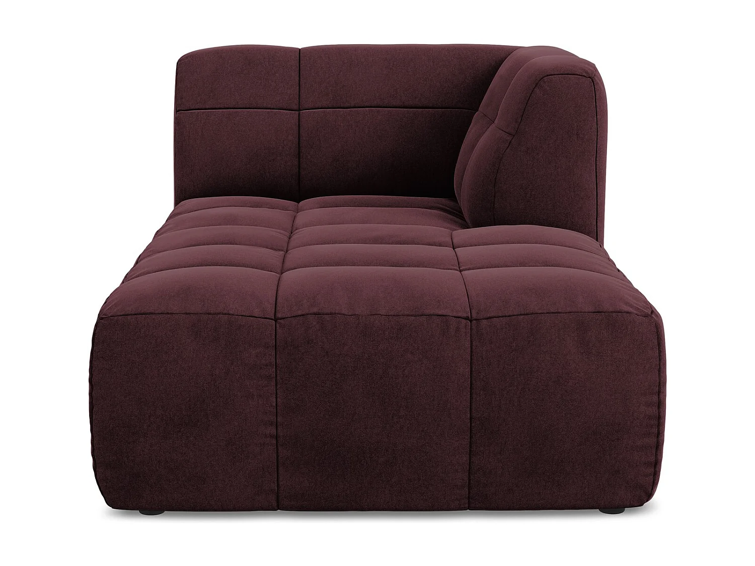 Méridienne droite en velours - bourgogne - ALOHA