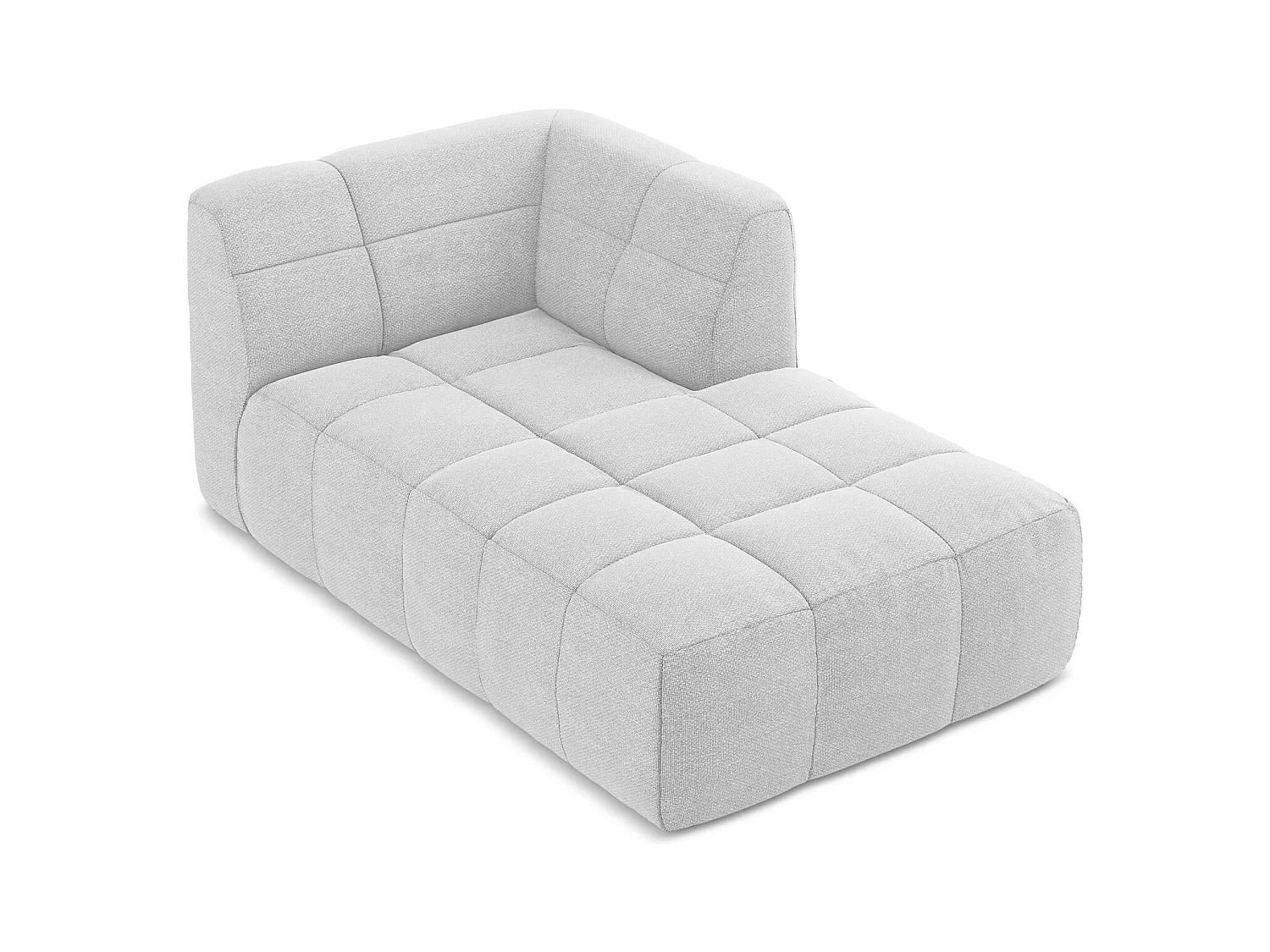 Modular - Recamiere Rechts - Bouclé - Silber - ALOHA