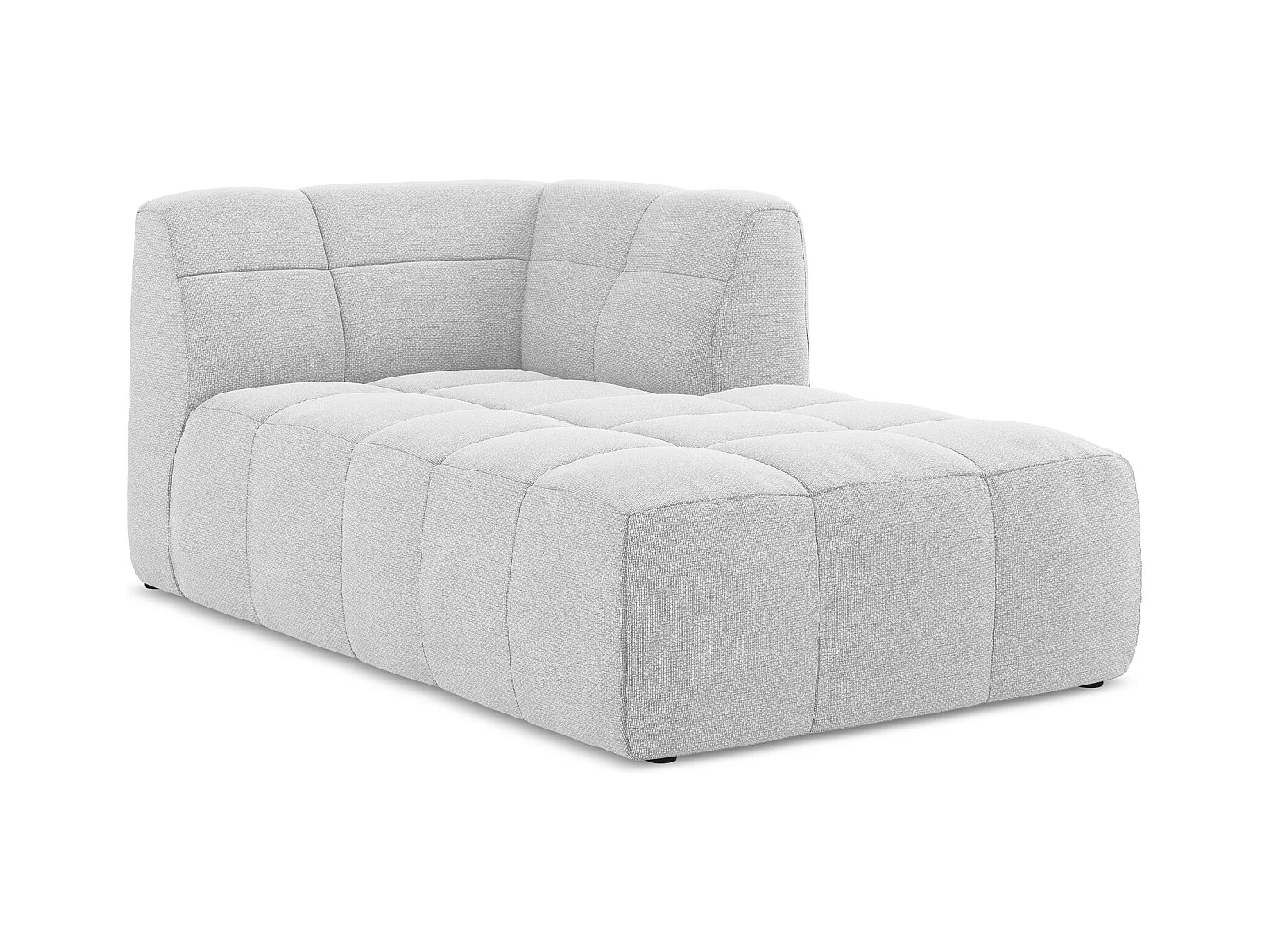 Méridienne droite en tissu bouclette - argent - ALOHA