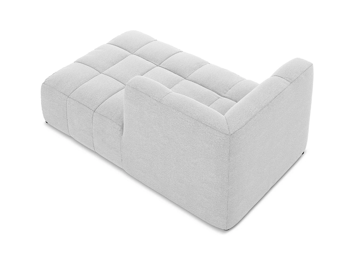 Méridienne droite en tissu bouclette - argent - ALOHA