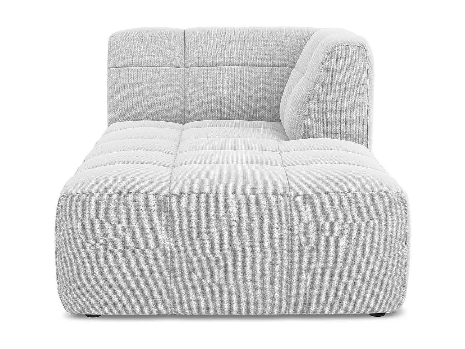 Méridienne droite en tissu bouclette - argent - ALOHA