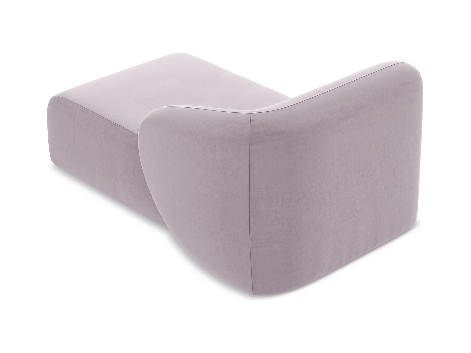 Méridienne droite en velours - lavande - LANI