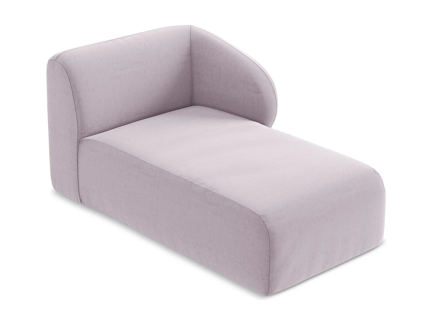 Méridienne droite en velours - lavande - LANI