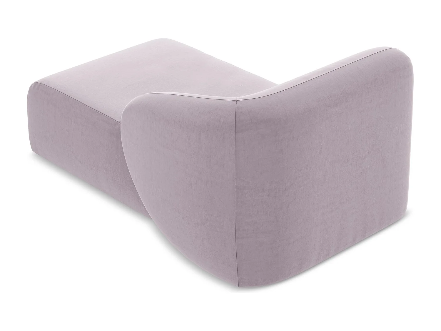 Méridienne droite en velours - lavande - LANI