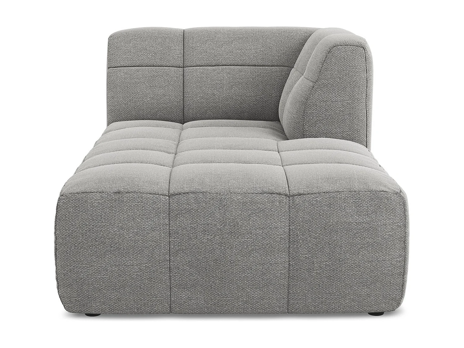 Méridienne droite en tissu bouclette - gris clair - ALOHA